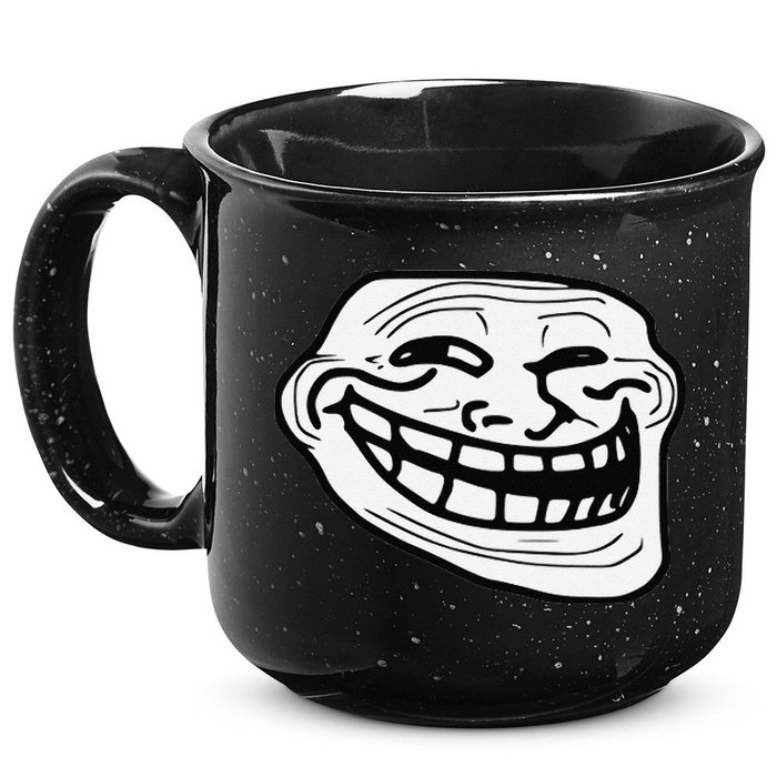 Troll Face Meme Funny Dank Meme Troll Face 15oz Campfire Ceramic Mug