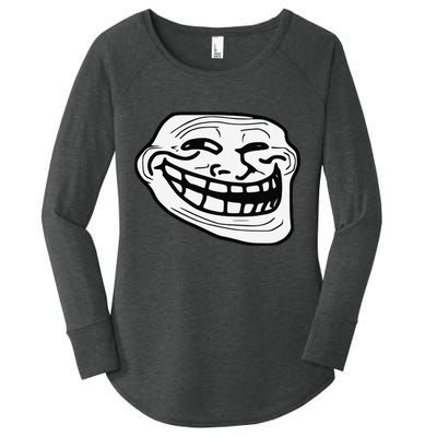 Troll Face Meme Funny Dank Meme Troll Face Women's Perfect Tri Tunic Long Sleeve Shirt