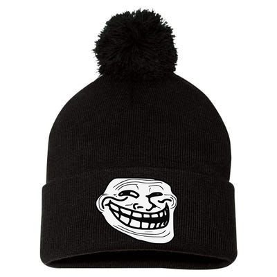 Troll Face Meme Funny Dank Meme Troll Face Pom Pom 12in Knit Beanie