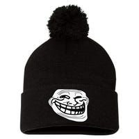 Troll Face Meme Funny Dank Meme Troll Face Pom Pom 12in Knit Beanie