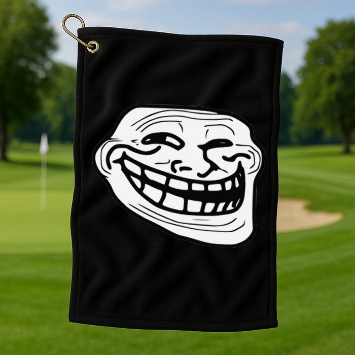 Troll Face Meme Funny Dank Meme Troll Face Golf Towel