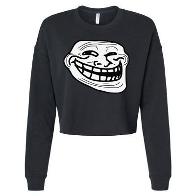Troll Face Meme Funny Dank Meme Troll Face Cropped Pullover Crew