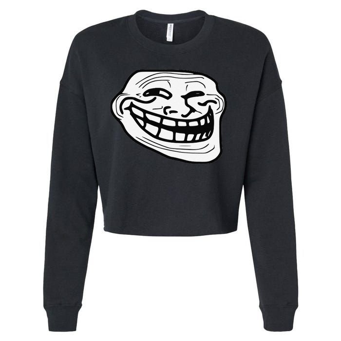 Troll Face Meme Funny Dank Meme Troll Face Cropped Pullover Crew