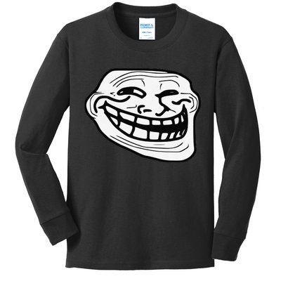 Troll Face Meme Funny Dank Meme Troll Face Kids Long Sleeve Shirt