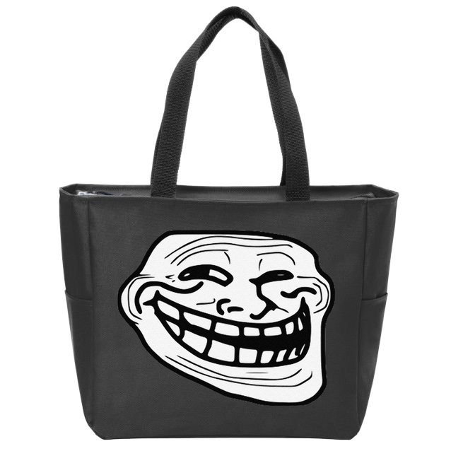 Troll Face Meme Funny Dank Meme Troll Face Zip Tote Bag