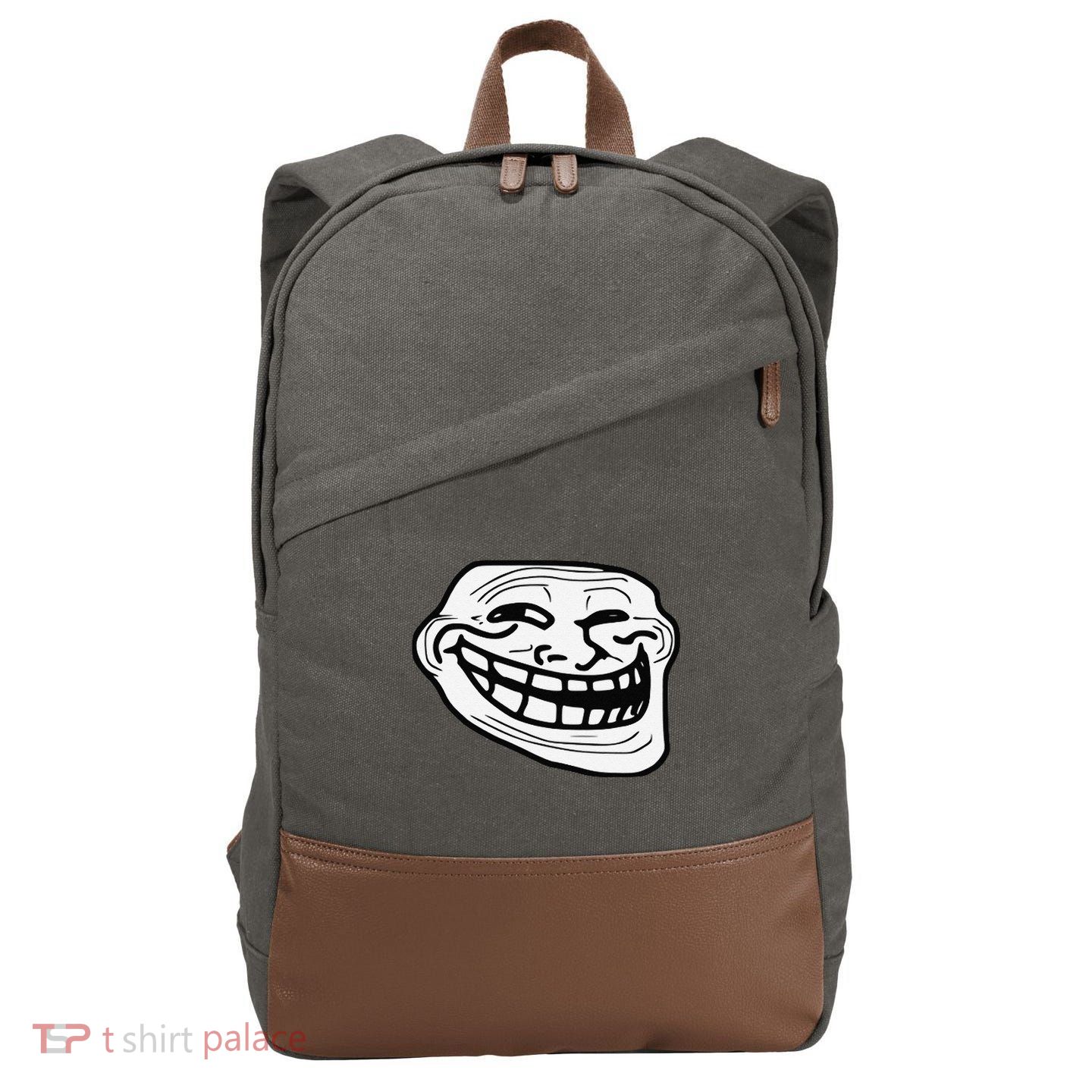 Troll Face Meme Funny Dank Meme Troll Face Cotton Canvas Backpack