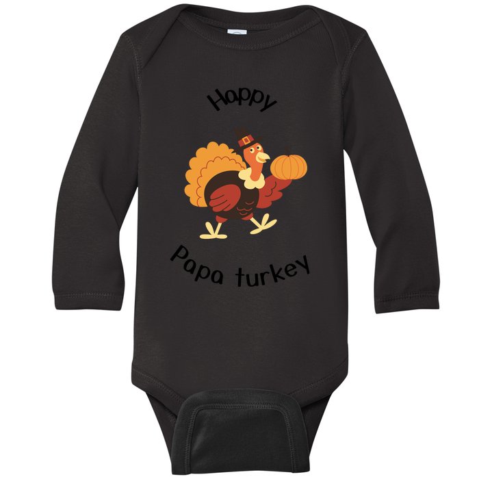 Turkey Family Mama Turkey Papa Turkey Baby Turkey Thanksgiving Family Matchi Baby Long Sleeve Bodysuit