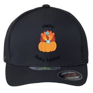 Turkey Family Mama Turkey Papa Turkey Baby Turkey Thanksgiving Family Matchi Flexfit Unipanel Trucker Cap