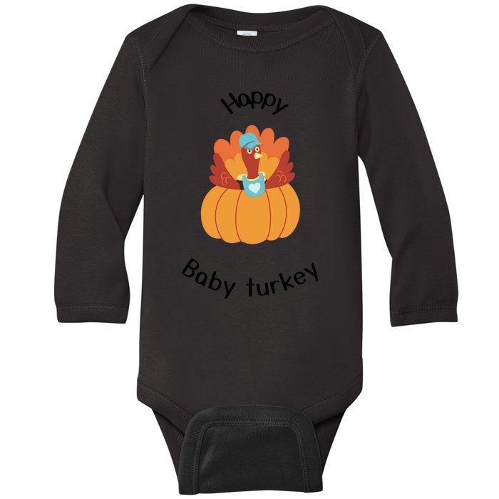 Turkey Family Mama Turkey Papa Turkey Baby Turkey Thanksgiving Family Matchi Baby Long Sleeve Bodysuit