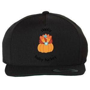 Turkey Family Mama Turkey Papa Turkey Baby Turkey Thanksgiving Family Matchi Wool Snapback Cap