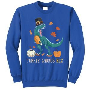 Thanksgiving Family Matching Turkey Saurus Tmeaningful Giftrex Dinosaur Gift Tall Sweatshirt