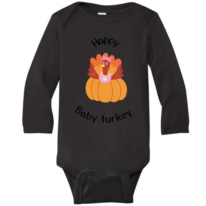 Turkey Family Mama Turkey Papa Turkey Baby Turkey Thanksgiving Family Matchi Baby Long Sleeve Bodysuit