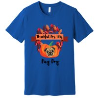 Thankful For My Pug Dog Happy Thanksgiving Pug Dog Family Great Gift Premium T-Shirt