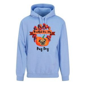 Thankful For My Pug Dog Happy Thanksgiving Pug Dog Family Great Gift Unisex Surf Hoodie