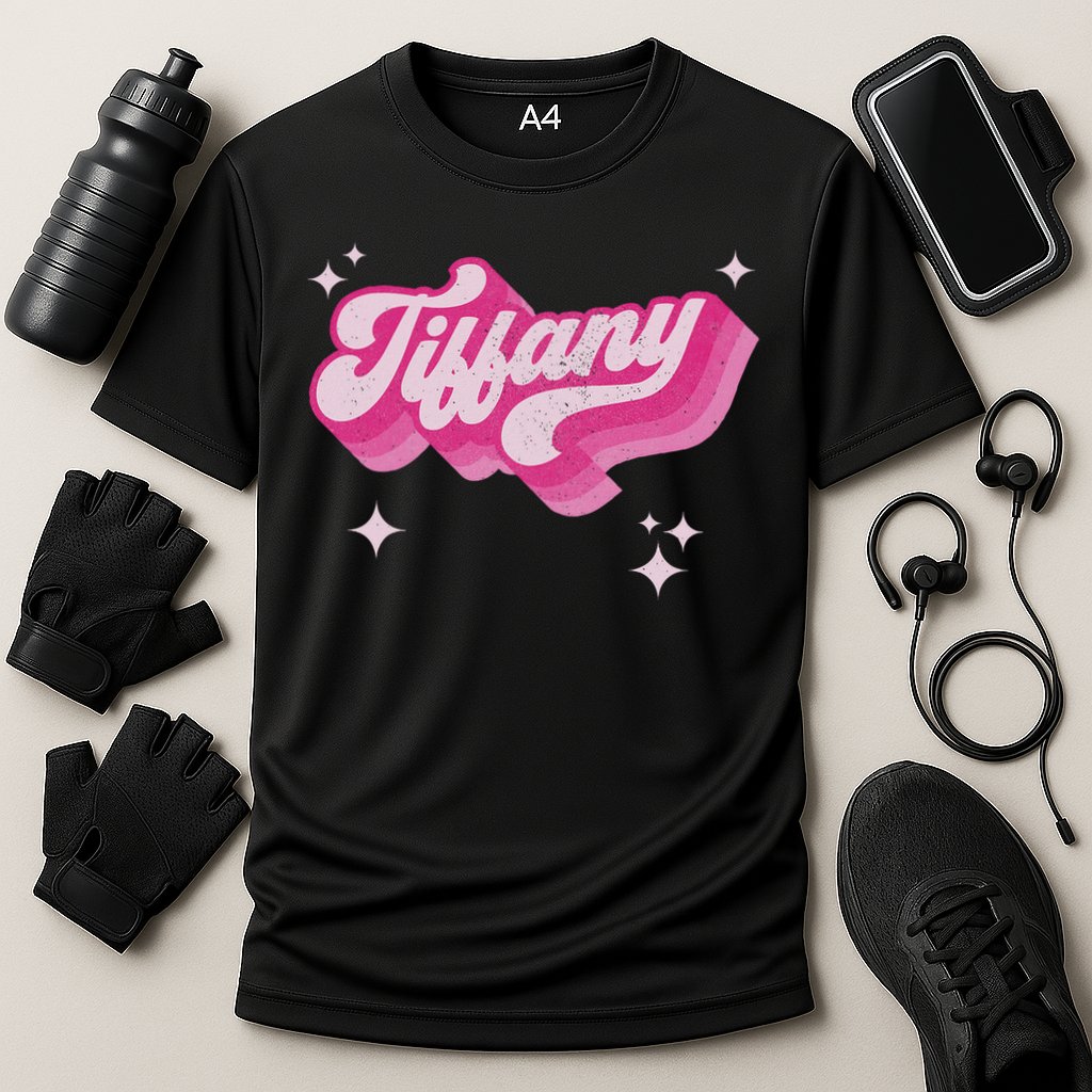 Tiffany First Name Girl Vintage Style 70s Personalized Retro Performance Shirt