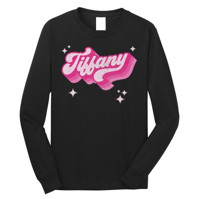 Tiffany First Name Girl Vintage Style 70s Personalized Retro Long Sleeve Shirt