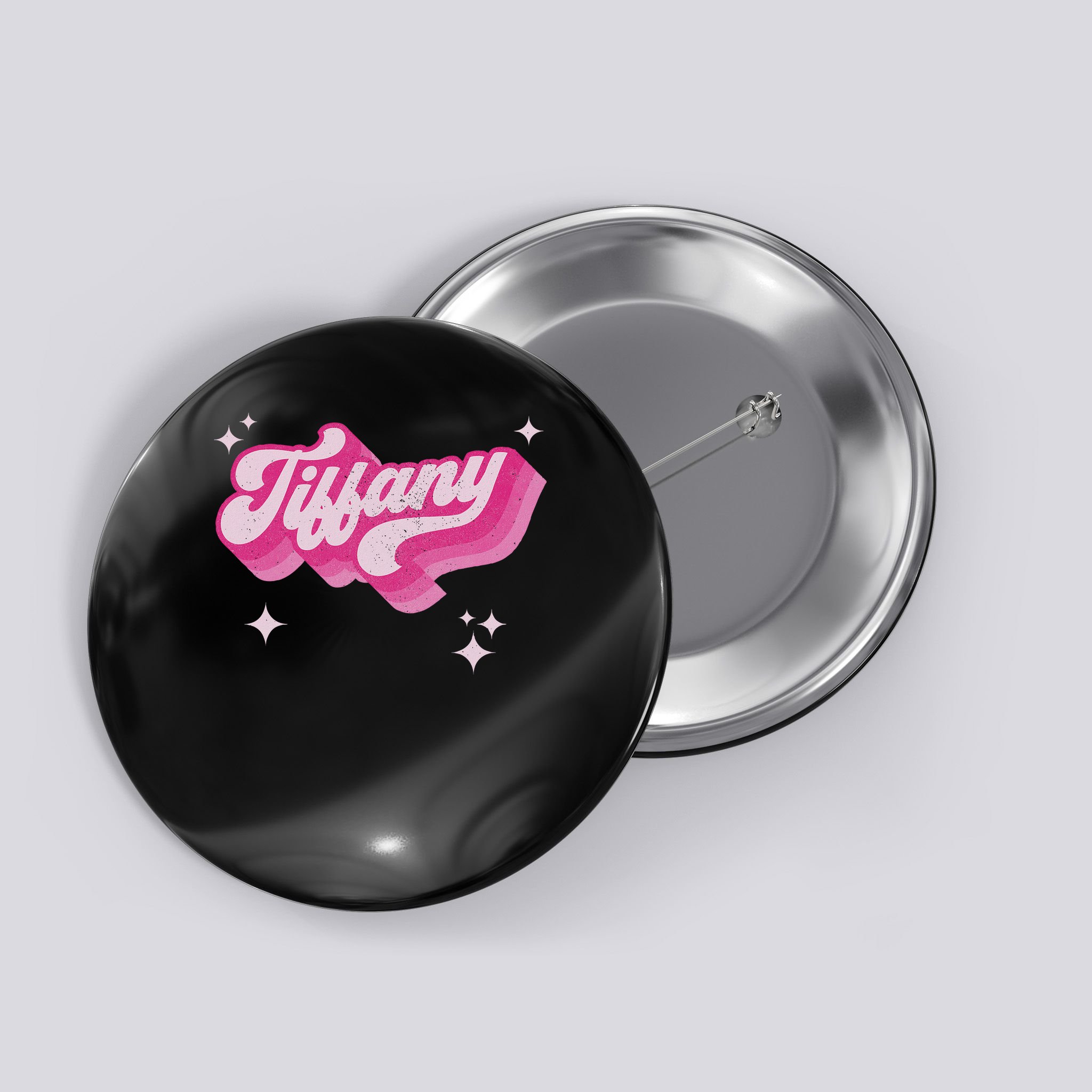 Tiffany First Name Girl Vintage Style 70s Personalized Retro Button