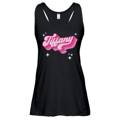 Tiffany First Name Girl Vintage Style 70s Personalized Retro Ladies Essential Flowy Tank