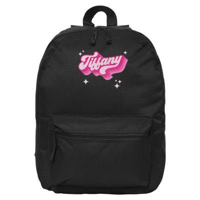Tiffany First Name Girl Vintage Style 70s Personalized Retro 16 in Basic Backpack