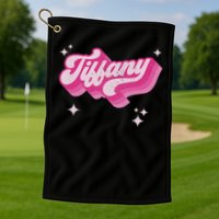 Tiffany First Name Girl Vintage Style 70s Personalized Retro Golf Towel