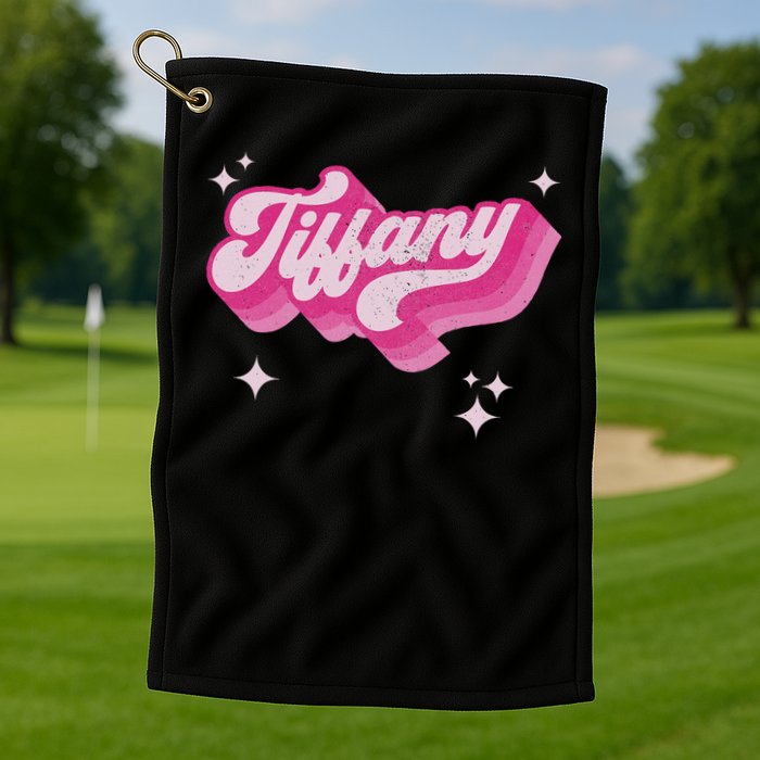 Tiffany First Name Girl Vintage Style 70s Personalized Retro Golf Towel