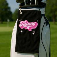 Tiffany First Name Girl Vintage Style 70s Personalized Retro Golf Towel