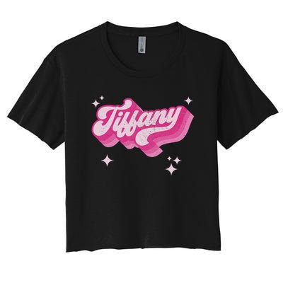 Tiffany First Name Girl Vintage Style 70s Personalized Retro Crop Top