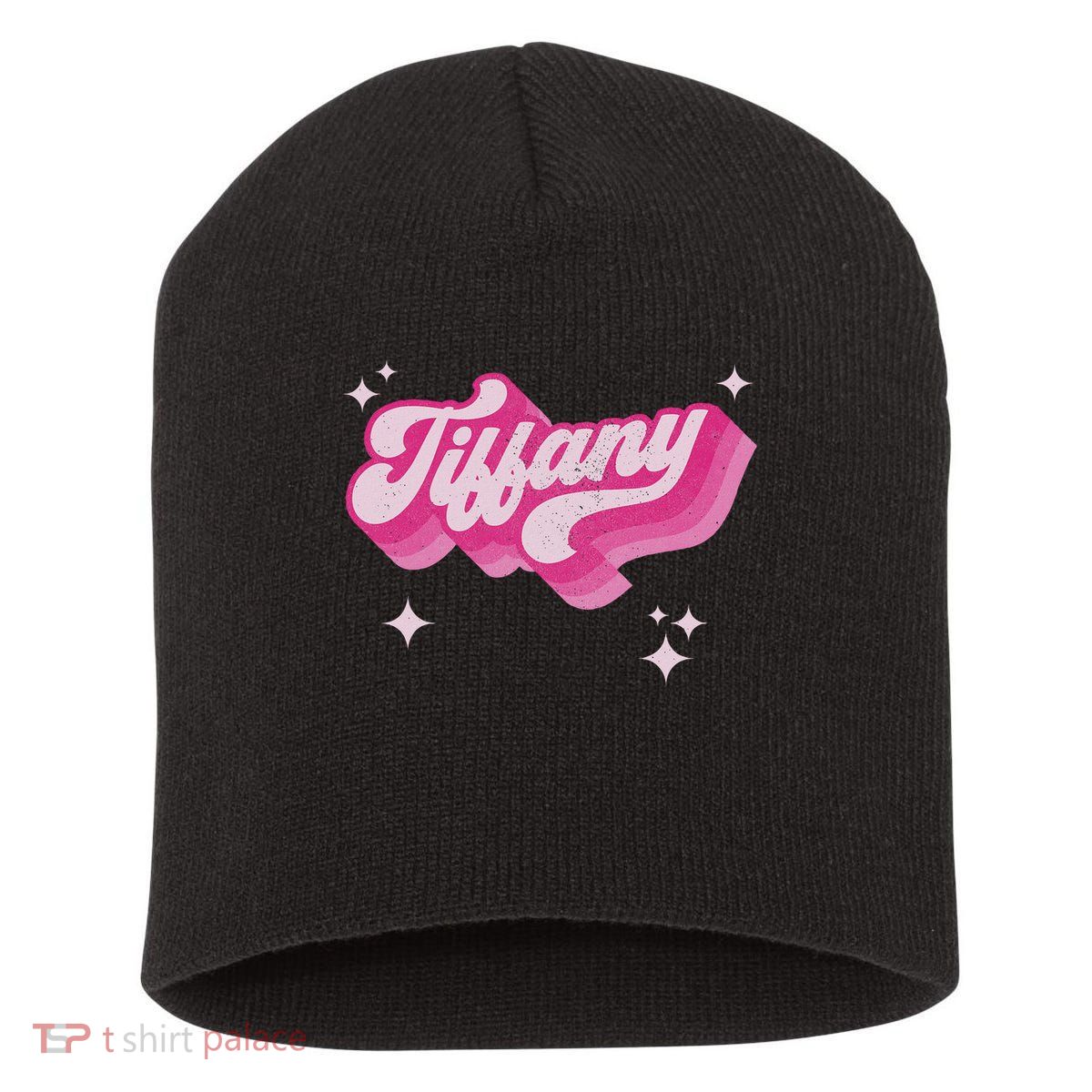 Tiffany First Name Girl Vintage Style 70s Personalized Retro Short Acrylic Beanie