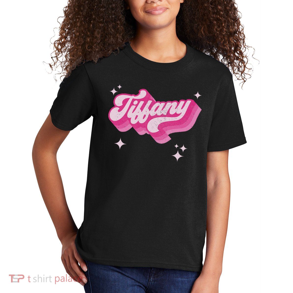 Tiffany First Name Girl Vintage Style 70s Personalized Retro Kids T-Shirt