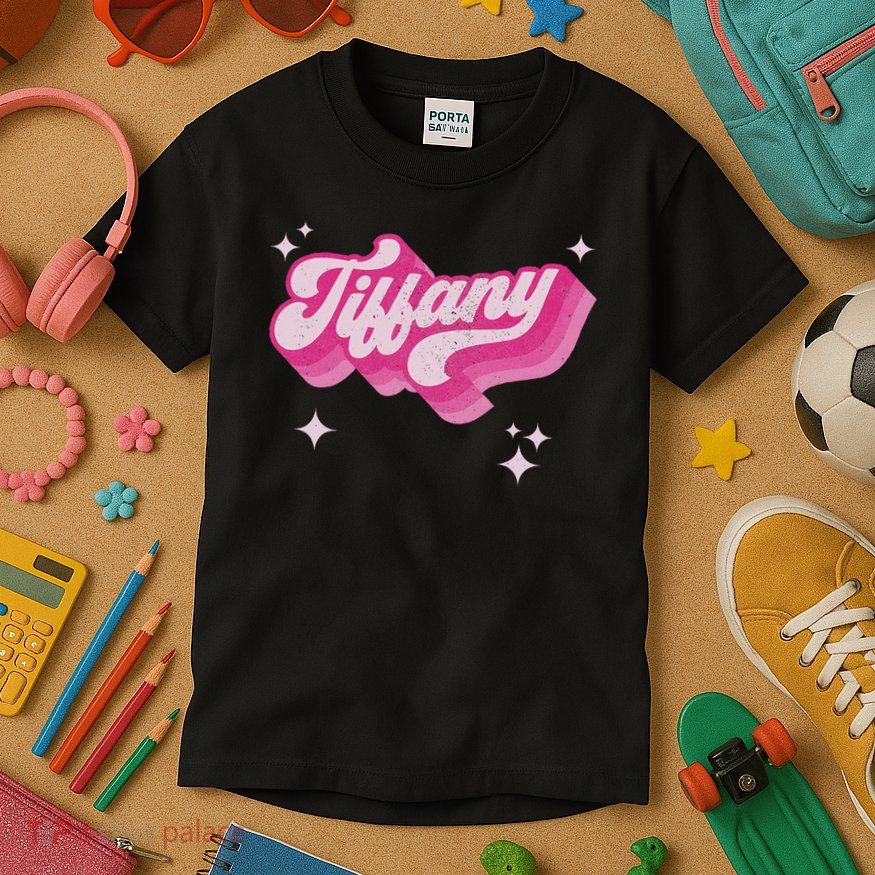 Tiffany First Name Girl Vintage Style 70s Personalized Retro Kids T-Shirt