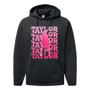 Taylor First Name Personalized 80S Performance Fleece Hoodie