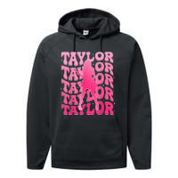 Taylor First Name Personalized 80S Performance Fleece Hoodie