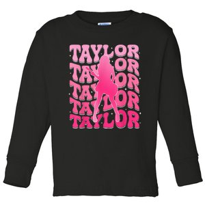 Taylor First Name Personalized 80S Toddler Long Sleeve Shirt