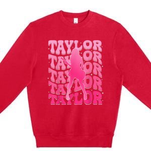 Taylor First Name Personalized 80S Premium Crewneck Sweatshirt