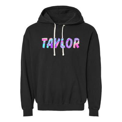 T.AYLOR First Name Personalized retro TA.YLOR name  Garment-Dyed Fleece Hoodie