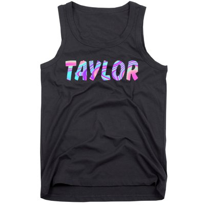 T.AYLOR First Name Personalized retro TA.YLOR name  Tank Top