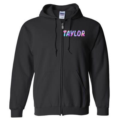 T.AYLOR First Name Personalized retro TA.YLOR name  Full Zip Hoodie