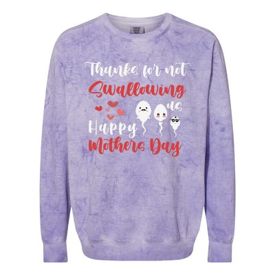 Thanks For Not Swallowing Us Happy Mother's Day Father's Day Colorblast Crewneck Sweatshirt