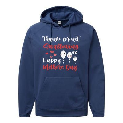 Thanks For Not Swallowing Us Happy Mother's Day Father's Day Performance Fleece Hoodie