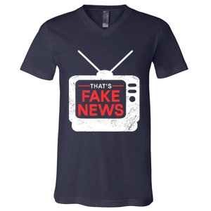 Thats Fake News Rights Press Freedom Journalism V-Neck T-Shirt