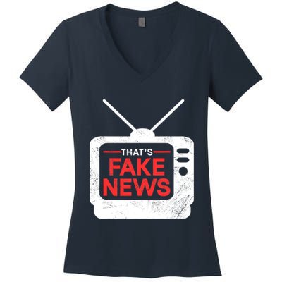 Thats Fake News Rights Press Freedom Journalism Women's V-Neck T-Shirt