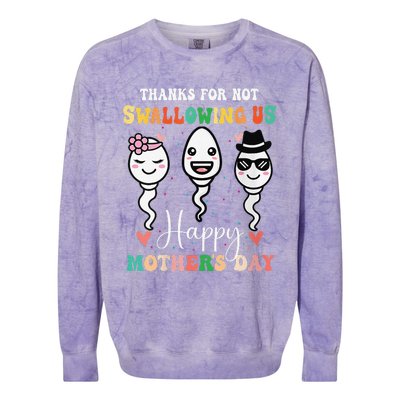 Thanks For Not Swallowing Us Happy Mother's Day For Mother Colorblast Crewneck Sweatshirt