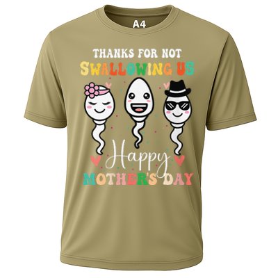 Thanks For Not Swallowing Us Happy Mother's Day For Mother Cooling Performance Crew T-Shirt