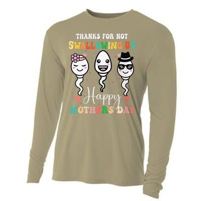 Thanks For Not Swallowing Us Happy Mother's Day For Mother Cooling Performance Long Sleeve Crew