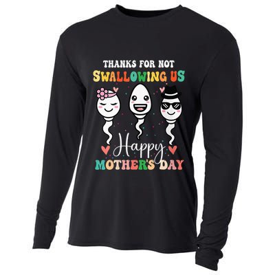 Thanks For Not Swallowing Us Happy Mother's Day For Mother Cooling Performance Long Sleeve Crew