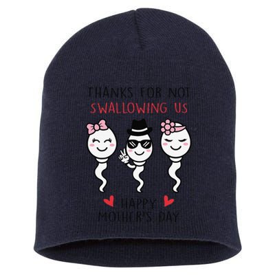 Thanks For Not Swallowing Us Happy Mother's Day Funny Short Acrylic Beanie