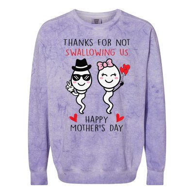 Thanks For Not Swallowing Us Happy Mother's Day FunnyGift Colorblast Crewneck Sweatshirt