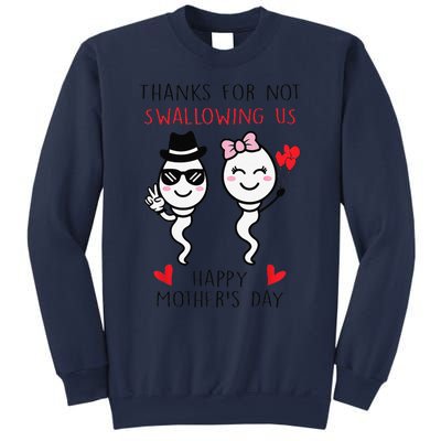 Thanks For Not Swallowing Us Happy Mother's Day FunnyGift Sweatshirt