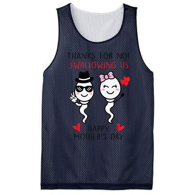 Thanks For Not Swallowing Us Happy Mother's Day FunnyGift Mesh Reversible Basketball Jersey Tank