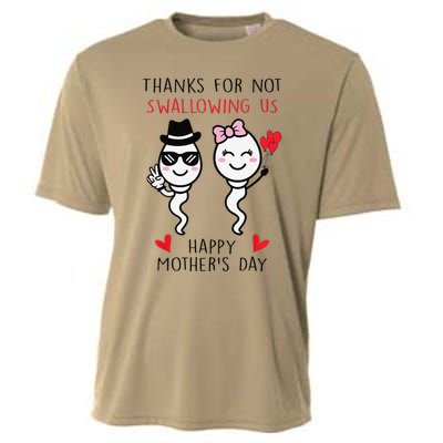 Thanks For Not Swallowing Us Happy Mother's Day FunnyGift Cooling Performance Crew T-Shirt